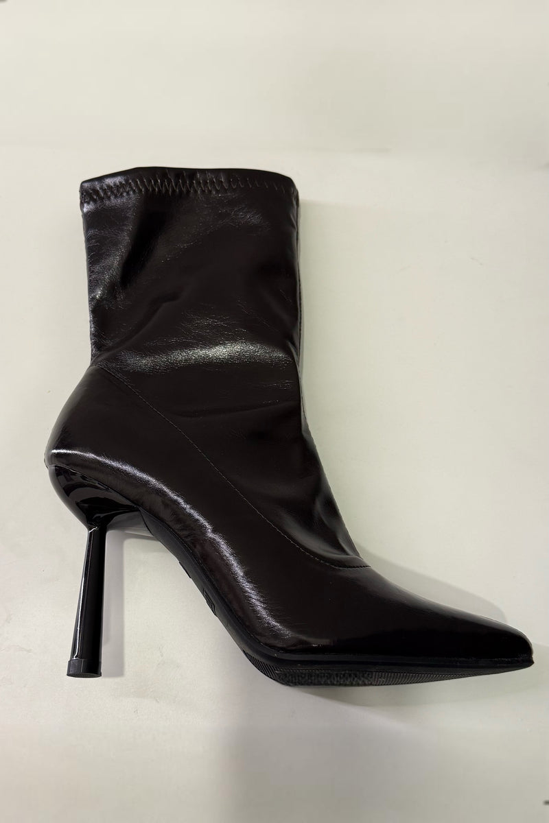 Botin Stiletto Charol Chocolate