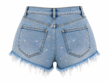 Short Rhinestone Denim