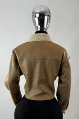 Jacket Vinipiel Faux Fur Caramelo