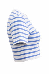 Crop Top a Rayas Azul