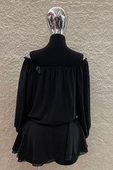 Vestido Suelto Manga Larga Negro