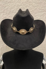 Sombrero Vaquero Hebilla Ovalada Negro