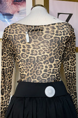 Blusa Off Shoulder Mesh Animal Print