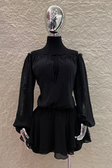 Vestido Suelto Manga Larga Negro