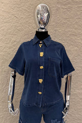 Camisa de Botones Dorados Denim