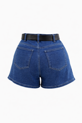 Short con Cinto Negro Denim