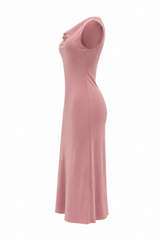 Vestido Midi Satin Rosa