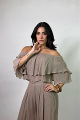 Set Top y Pantalon Olgado Cafe