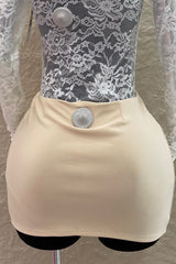 Mini Falda Abertura al Frente Beige