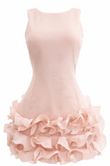 Vestido Ruffle Corto Rosa