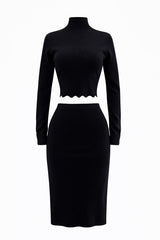 Set Blusa y Falda Tela Punto Negro