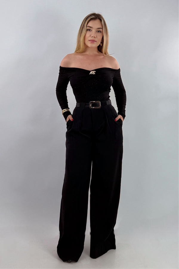 Pantalon Acampanado Negro