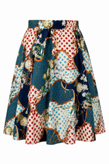Falda de Print Floreado Verde