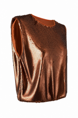 Blusa Corta Suelta de Lentejuela Chedron