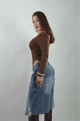 Biker Asimetrico Denim