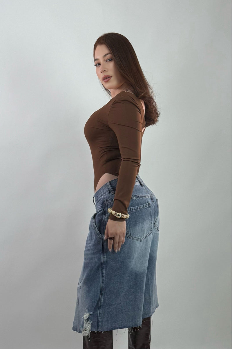 Biker Asimetrico Denim