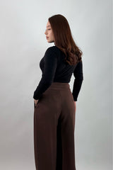 Blusa Manga Larga Tela Punto Negra