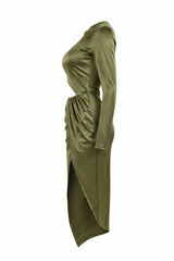 Vestido Satinado Olivo