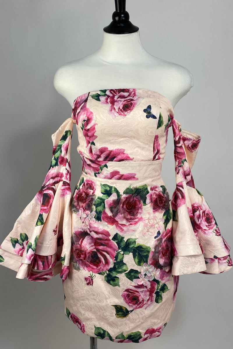 Vestido Offshoulder Floreado Rosa