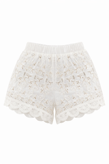 Set Top y Short de Encaje Blanco