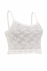 Set Top y Short de Encaje Blanco