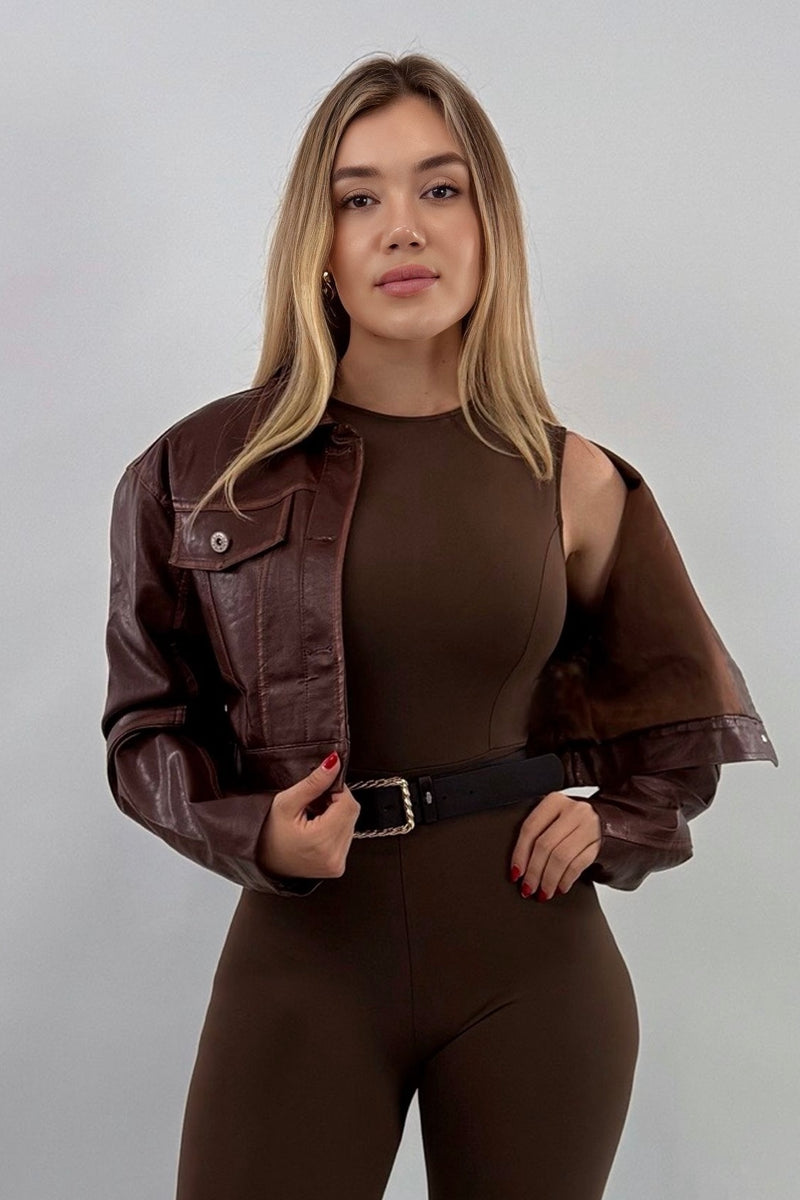 Chamarra Vinipiel Cafe