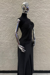 Vestido Satin Largo Negro