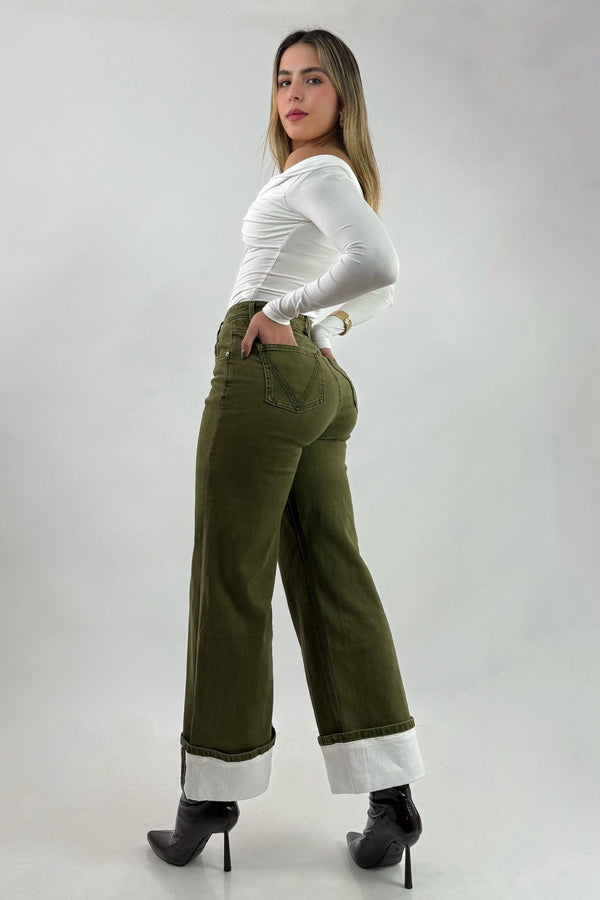 Pantalon Denim Olivo