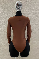 Pantiblusa Cuello V Manga Larga Chocolate