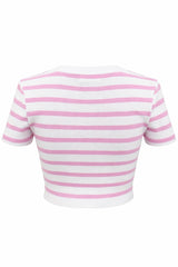 Crop Top a Rayas Rosa