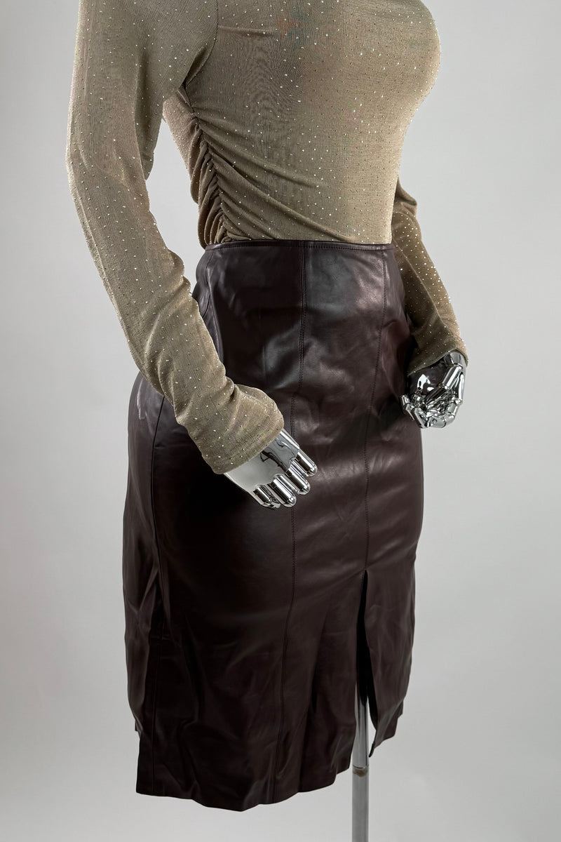 Falda Midi Vinipiel Cafe