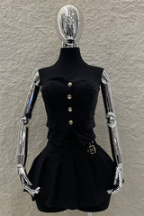 Set Top y Falda Velvet Negro