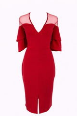 Vestido Midi Con Transparencia