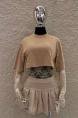 Pantiblusa Tshirt Encaje Beige