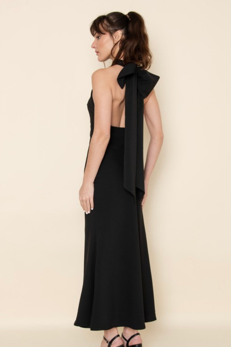 Vestido Largo Halter Negro