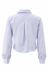 Camisa Rayada App de Moño Azul