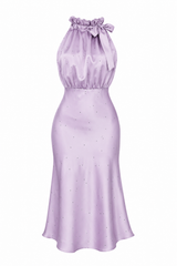 Vestido Cuello Ruffle Rosa