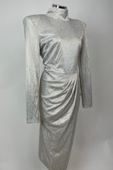 Vestido Midi Brilloso Plata