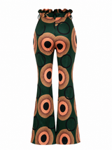 Pantalon Con Estampado Circular Verde