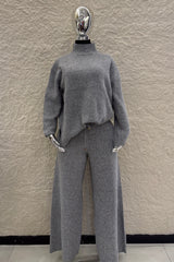 Set Blusa y Pantalon Oversize Tela Sweater Gris