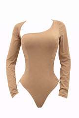 Pantiblusa Asimetrica Manga Larga Beige