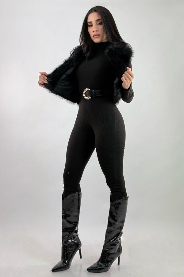 Jumpsuit Manga Larga Negro