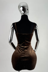 Vestido Terciopelo Rhinestone Cafe