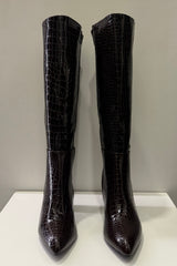 Botas Charol Textura Cafe