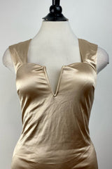 Vestido Satin Beige