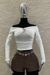 Short Vinipiel con Cinto Cafe