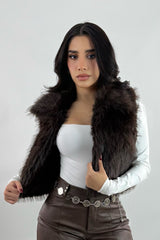 Chaleco Fox Fur Cafe