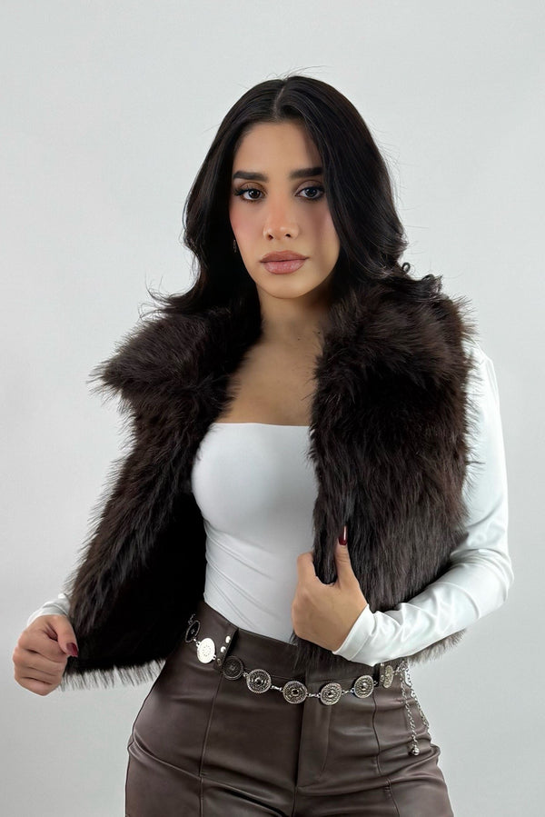 Chaleco Fox Fur Cafe