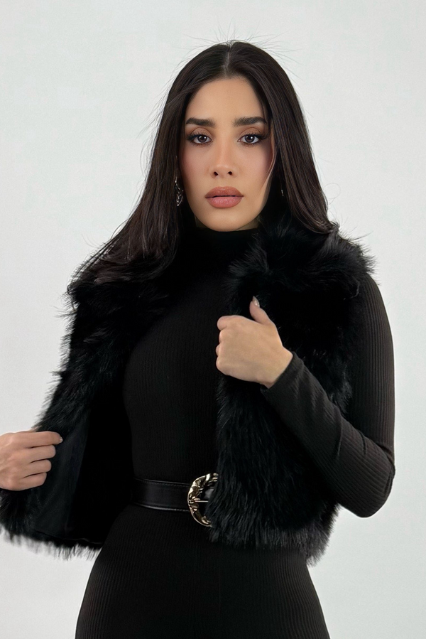 Chaleco Fox Fur Negro