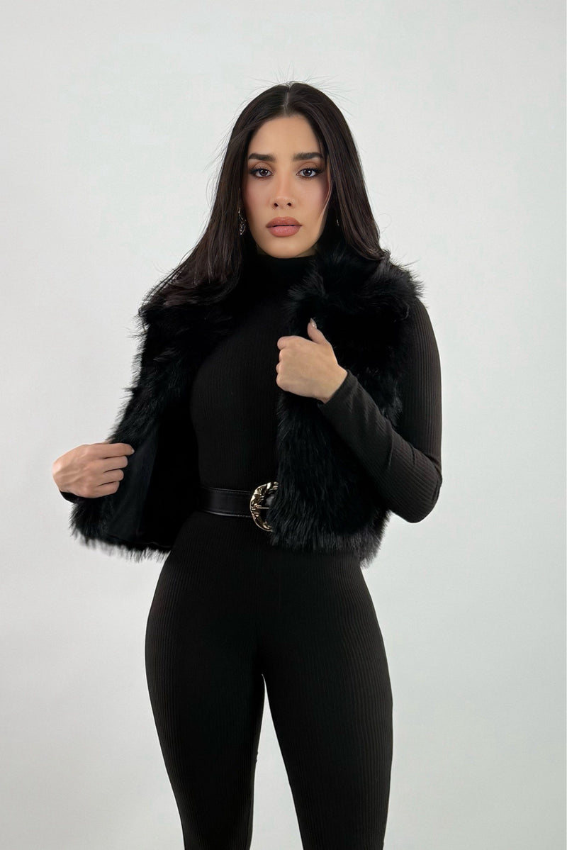 Chaleco Fox Fur Negro